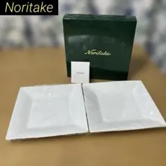 Noritake ノリタケ ホワイト 23cm スクエアプレートペア