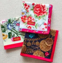 新品未使用❁KENZO、セリーヌ❁ハンカチ3枚セット①