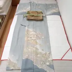 【こんつみ様専用】訪問着→地紙花蝶文 暈し染め 金彩 正絹 逸品 袋帯→正絹