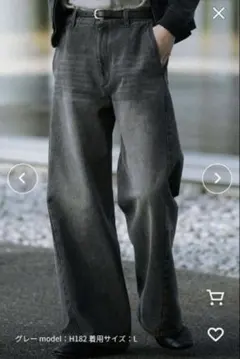 WYM CURVED FLARE DENIM SLACKS 新品タグ付き