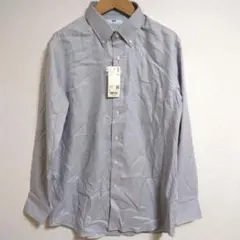 新品 ユニクロ ファインクロスオックスフォードシャツ/ボタンダウン ライトグレー