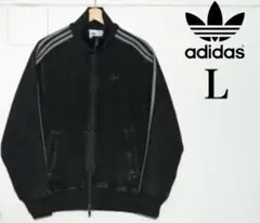 adidasアディカラー デニム ファイヤーバード トラックトップ 黒　Lサイズ