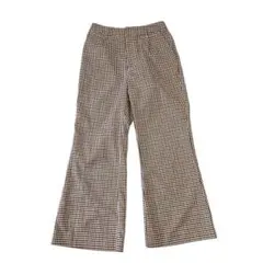 IKKA LOUNGE　チェック柄ワイドパンツ　ウエストゴム　（M）