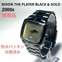 NIXON THE PLAYER 稼働品 ブラック × ゴールド100M防水のサムネイル