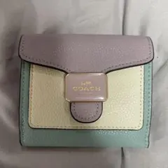 COACH 二つ折り財布 ラベンダー/アイボリー/