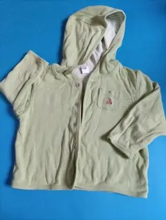 gap　ベビーパーカーリバーシブル　70サイズ　黄緑　グリーン　ストライプ