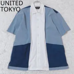 ユナイテッドトウキョウ　半袖シャツ　オープンカラー　パッチポケット　配色　２