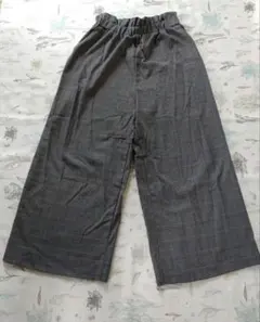 ワイドパンツ　グレーチェック　Ｍsize