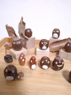 どんぐりの仲間たちNo2　表情いろいろ　どんぐりアート