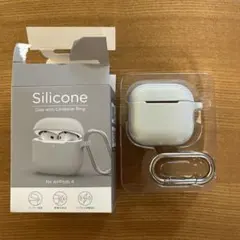 ELECOM AirPods 4用シリコンケース カラビナ付き