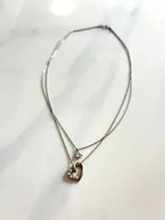 ４℃ ピンクシルバー　オープンハートネックレス