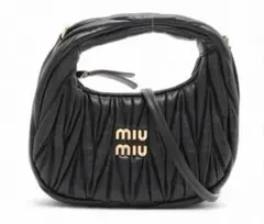 Miu Miu ワンダー マテラッセ レザー ホーボーミニバッグのサムネイル