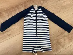 H&M 長袖水着 92cm 1-2Y ネイビー/ホワイト