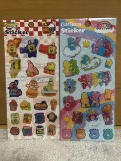 ケアベア　スポンジボブ　シール