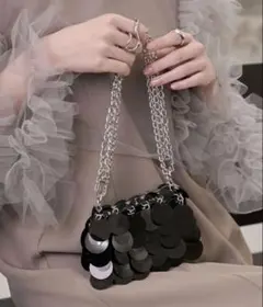 バッグ　黒　ショルダー　パーティー　ブラック　結婚式　オケージョン　二次会