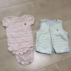 ベビー服 ボディスーツとベストセット