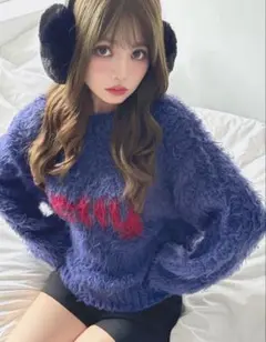 ロゴブークレニットトップス[fs38] ネイビー