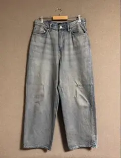 アクネ似 コーティングデニム H＆M バギーデニムパンツ 32 新品