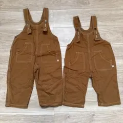 キッズ オーバーオール ブラウン 2点セット