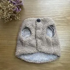 ハンドメイド犬服　小型犬用　ビジューボタンボアベスト
