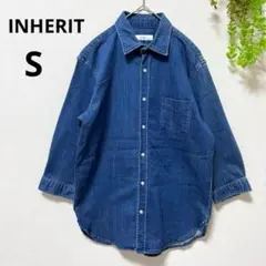 INHERIT インヘリット◆ストレッチデニムシャツ(S)ダンガリーシャツ