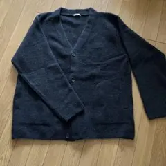 GU ブラッシュドヤーンカーディガン ダークグレーL