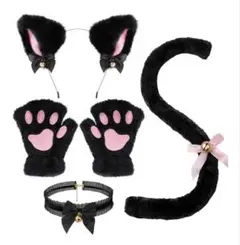 アニマルコスプレセット 黒とピンク 猫