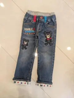 DOUBLE.B クマ刺繍デニムパンツ 100cm