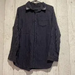 L'espoir ネイビー ストライプシャツ Lサイズ