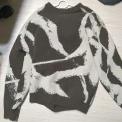 H&M ブラウン・アイボリー セーター L