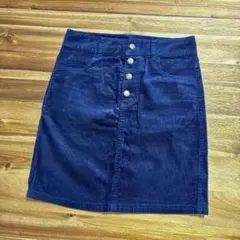 エルケクス ネイビー コーデュロイ タイトスカート Mサイズ