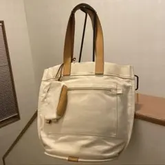 porter レザーハンドルキャンバストート　ミニポーチ付き