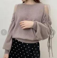 snidel シースルーショルダーリボンニット