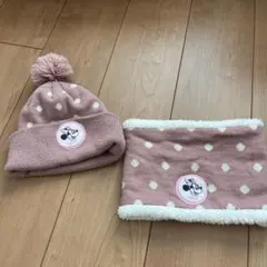 ミニーマウス 帽子とネックウォーマー セット