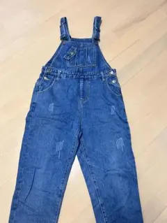 デニムブルー サロペット ストレートレッグM