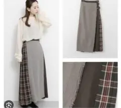 KBF チェックラップスカート