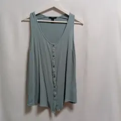 FOREVER 21 ジレ ベスト ノースリーブチュニック グリーン Mのサムネイル
