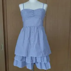 イング(INGNI)キャミソールデザイン ミニワンピース ストライプ柄 フリル