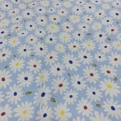 水色の花柄綿生地