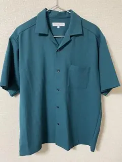 A DAY IN THE LIFE リネンライク ドビー オープンカラーシャツM