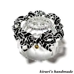 No.43 猫の首輪(カメリア・ブラック)サイズ調整可能