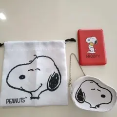 スヌーピーポーチ＆巾着＆ミラー3つまとめて(•ө•)♡