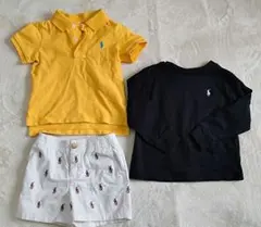 ラルフローレン　18М　ポロシャツ・長袖・ショートパンツセット