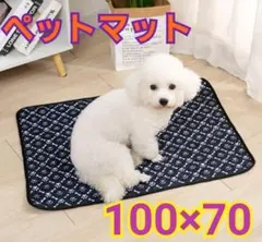ペットマット　XL　ペットシーツ　黒色　大型犬 猫　骨柄　洗濯可　大きめのサムネイル