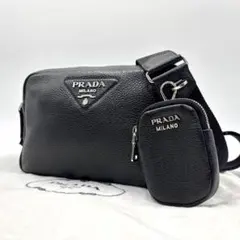 【極美品】 PRADA プラダ ショルダーバッグ ヴィッテロ ブラック 黒