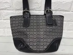 상태좋음 COACH ミニシグネチャー トートバッグ ブラック 6383