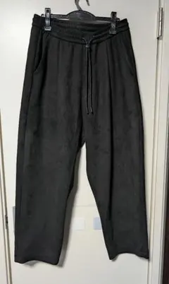 【かわしまたかひろ紹介】ZARA フェイクスエード ワイドパンツ 黒 M ルーズ