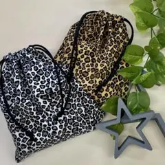 ハンドメイド☆巾着袋☆給食袋☆ヒョウ柄