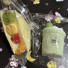 DRINK SQUEEZE 抹茶 スクイーズ　キーホルダー