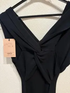 ブラック ノースリーブニットワンピース サイズF